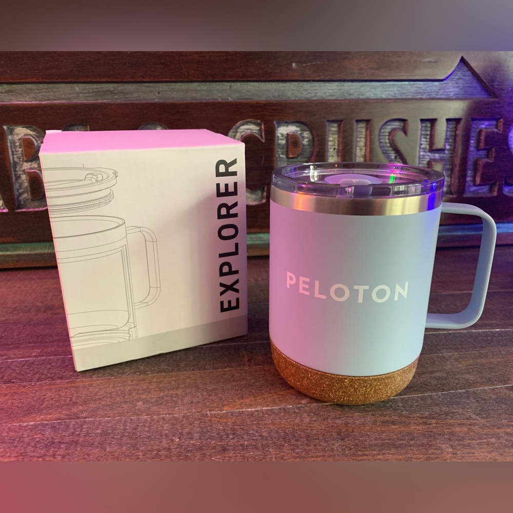 NEW Peloton Blue/Gray Coffee Mug 12 oz ENGRAVEABLE